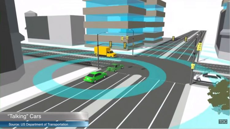 מכוניות משוחחות ביניהן. מקור: משרד התחבורה האמריקני