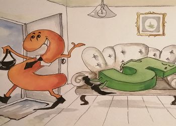 חמישה ימים בבית, יומיים בעבודה. איורים: סאלי נווה, באדיבות דוברות מכון ויצמן