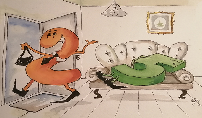 חמישה ימים בבית, יומיים בעבודה. איורים: סאלי נווה, באדיבות דוברות מכון ויצמן