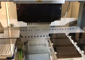 מערכת רובוטית לבדיקה מהירה של דגימות לאיתור נגיף הקורונה. צילום מסך, האוניברסיטה העברית