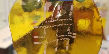 תמונה של מערך של מוליך רך ובר מתיחה. צילום: מוחמד ח'טיב וחוסם חאיק, הטכניון