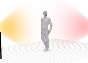 זיהוי תנועת אנשים במרחב בתלת ממד. מתוך סרטון של חברת SensibleVision