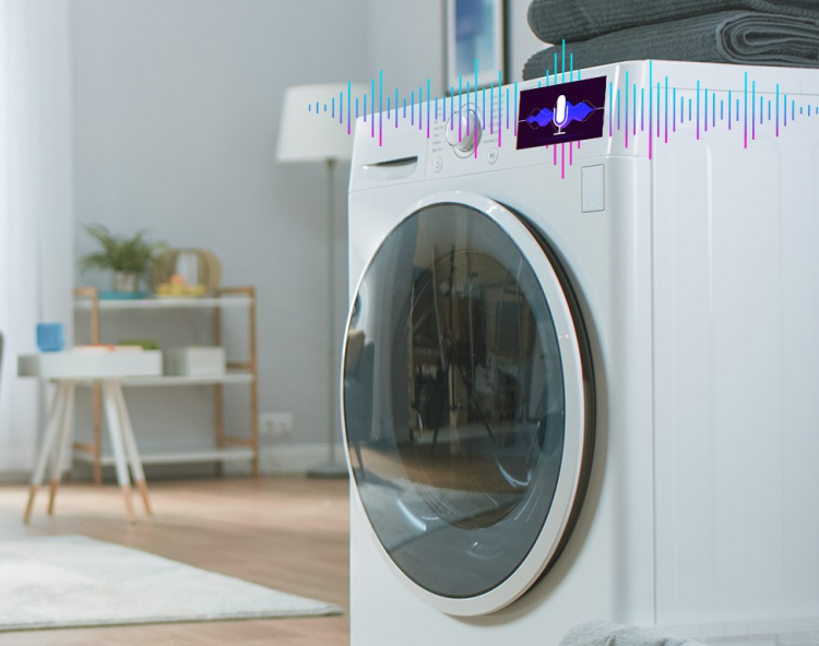 מכונת כביסה חכמה המבוססת על בקרים שמוטמע בהם מהדר לימוד מכונה Glow. צילום יחצ, NXP