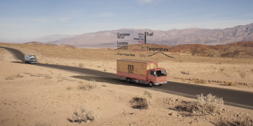 הדגמה של שימוש בשבבים הקולטים תקשורת סלולארית מלוויינים בניהול צי משאיות. איור: סקיילו