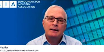 ד"ר ג'ון נויפר, נשיא איגוד תעשיית השבבים SIA בכנס הוירטואלי ChipEx2020. צילום מסך