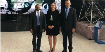 פרופ' דן בלומברג, ד"ר שמרית ממן וד"ר שיריש ראבן קומר, שותף ממטה האו"ם בוינה . צילום: SoYoung Chang.