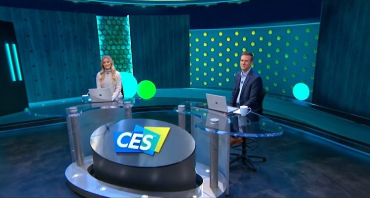 האולפן הוירטואלי של תערוכת CES 2021 הדיגיטלית. צילום מסך
