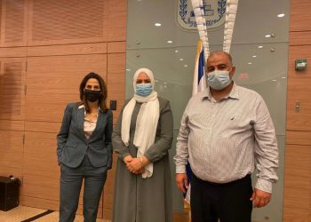 השרה אורית פרקש הכהן וח"כ מנסור עבאס באירוע ההכרזה על תוכנית החומש לקידום ההייטק במגזר הערבי. צילום: משרד המדע