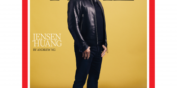 מנכ"ל אנבידיה ג'נסן הואנג על שער המגזין טיים. צילום יחצ