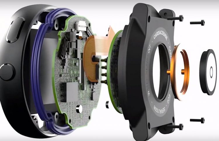 רכיביו הפנימיים של השעון של קרדיוסנס המנטר מדדים רפואיים בדיוק של מיכשור רפואי. צילום יחצ