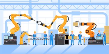 שילוב בני אדם ורובוטים במפעל. אילוסטרציה: depositphotos.com
