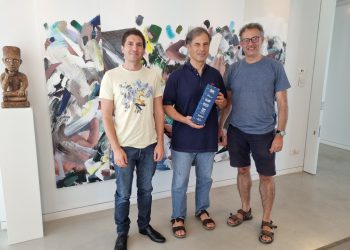 בתמונה(מימין לשמאל):פרופ' עופר עמרני, איתן סטיבה ויואב שמחוני. צילום יחצ אוניברסיטת תל אביב