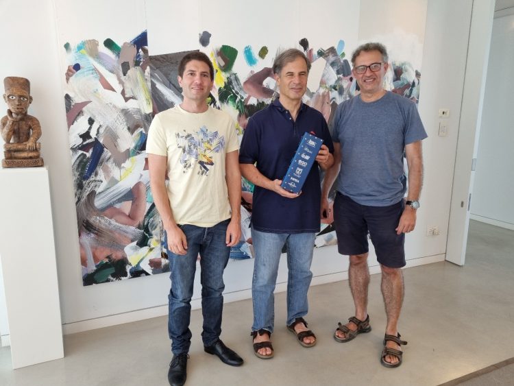 בתמונה(מימין לשמאל):פרופ' עופר עמרני, איתן סטיבה ויואב שמחוני. צילום יחצ אוניברסיטת תל אביב