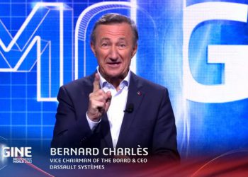 מנכ"ל דאסו סיסטמס ברנראד שארלה. צילום מסך מתוך כנס החברה, פברואר 2022