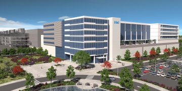 הדמיית המפעל הכפול שאינטל תבנה במגדבורג, גרמניה. צילום יחצ