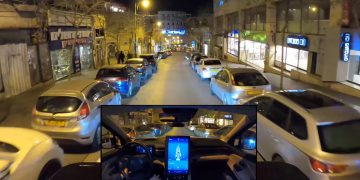 מונית אוטונומית של מובילאיי מנווטת ברחובות ירושלים. צילום מסך, מובילאיי