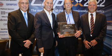 מימין לשמאל, מנכ"ל ASG שלמה גרדמן, דן וילנסקי, יו"ר הכנס פרופ' רן גנוסר ונשיא סמי אירופה לת' אלטימימה. צילום: איילת גרדמן