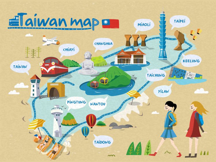 מפת טאיוואן. אילוסטרציה: depositphotos.com