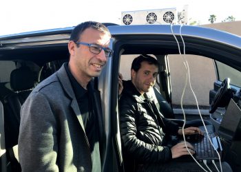 מנכ"ל ארבה קובי מרנקו (משמאל) בכנס CES 2019. צילום: אבי בליזובסקי