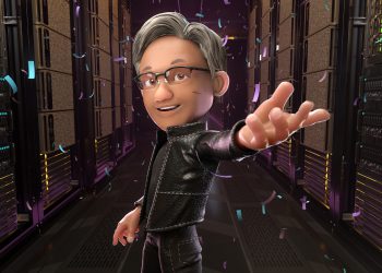 מנכ"ל אנבידיה ג'נסן הואנג "נכנס" לתוך המטהוורס. צילום יחצ