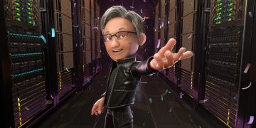 מנכ"ל אנבידיה ג'נסן הואנג "נכנס" לתוך המטהוורס. צילום יחצ