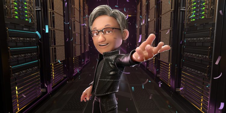 מנכ"ל אנבידיה ג'נסן הואנג "נכנס" לתוך המטהוורס. צילום יחצ