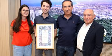 חנוכת מתחם על שם דר דויד דרהי בקמפוס הטכנולוגי של אוניברסיטת חיפה בעיר התחתית. צילום; יניב קופל