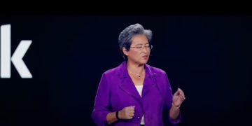 מנכ"לית AMD ליסה סו בהרצאה בכנס CES 2023 בלאס וגאס. צילום מסך