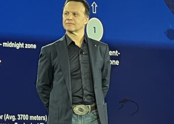 ג'אן פאולו באסי, סגן נשיא בכיר ל-3DEXPERIENCE בדאסו סיסטמס באירוע 3DEXPERIENCE WORLD בנאשוויל. צילום: אבי בליזובסקי