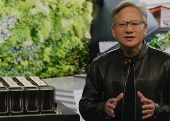 מנכ"ל אנבידיה ג'נסן הואנג באירוע ה-GTC של אנבידיה, מרץ 2023. צילום יחצ