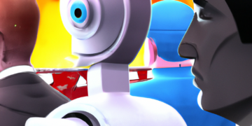 רובוטים יחליפו את העובדים. איור שנעשה בעזרת DALEE-2. רעיונות: אבי בליזובסקי