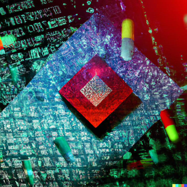 גילוי תרופות באמצעות שבבים. הופק באמצעות DALEE 2. הגדרות: אבי בליזובסקי