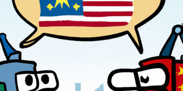 מלחמת הסחר בין ארה"ב לסין. התמונה הופקה באמצעות DALEE2.