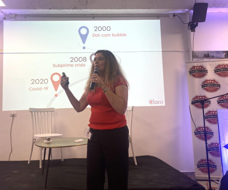 סמדר תדמור, מנכ"לית Clario בכנס הסיליקון קלאבשהתקיים ביולי 2023 במרכז Dteck בעוספיה. צילום: איילת גרדמן