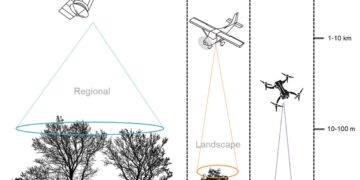 האמצעים לסקירת שטחי חקלאות: לוויינים, מטוסי צילום, רחפנים. מתוך המחקר