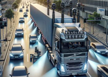 מערכות ראיה במשאיות ארוכות. התמונה הוכנה ע"י אבי בליזובסקי באמצעות תוכנת הבינה המלאכותית DALEE