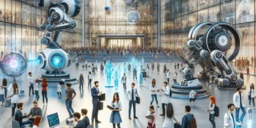 לימודים גבוהים בתחומי המדע והטכנולוגיה. איור באמצעות תוכנת הבינה המלאכותית DALEE 3. רעיון: אבי בליזובסקי