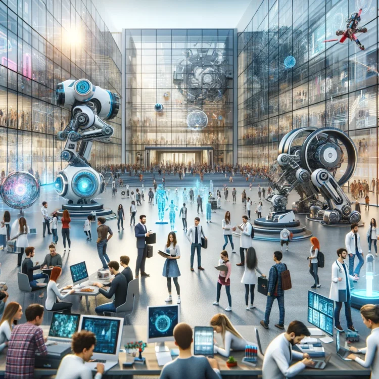 לימודים גבוהים בתחומי המדע והטכנולוגיה. איור באמצעות תוכנת הבינה המלאכותית DALEE 3. רעיון: אבי בליזובסקי