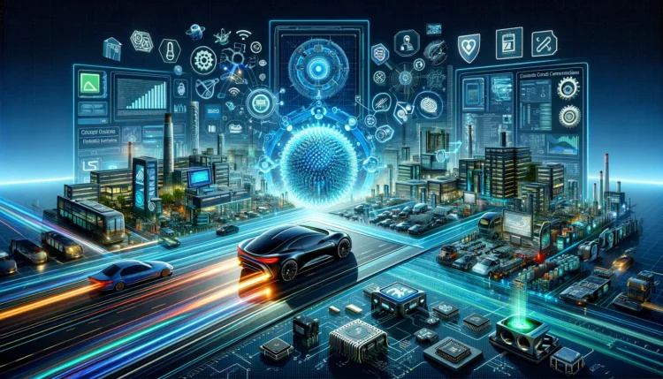 שבבים לענף הרכב. התמונה הוכנה באמצעות תוכנת הבינה המלאכותית DALEE