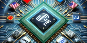 השפעת מלחמת הסחר בין ארה"ב לסין על שרשרת האספקה של תחום השבבים. התמונה הוכנה באמצעות תוכנת הבינה המלאכותית DALEE