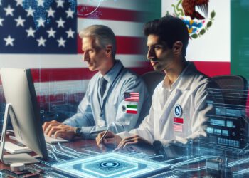 שיתוף פעולה בין ארה"ב למקסיקו בפיתוח שבבים. התמונה הופקה באמצעות תוכנת הבינה המלאכותית DALEE