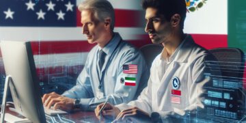 שיתוף פעולה בין ארה"ב למקסיקו בפיתוח שבבים. התמונה הופקה באמצעות תוכנת הבינה המלאכותית DALEE