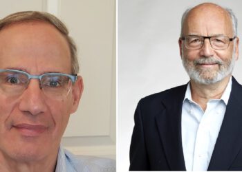 פרופ' עדי שמיר (מימין) ופרופסור נוגה אלון, חתני פרס וולף למתמטיקה 2024. צילום באדיבות קרן פרס וולף