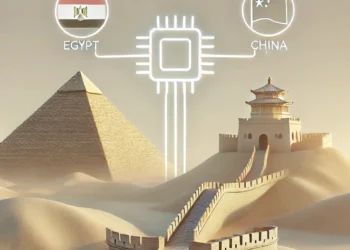 שיתוף פעולה מצרי - סיני בתחום השבבים. התמונה הוכנה באמצעות בינה מלאכותית.