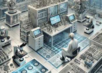 בדיקת שבבים. התמונה הוכנה באמצעות DALEE