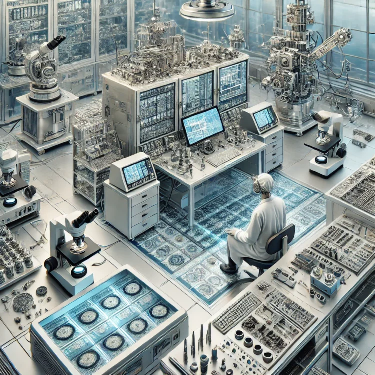 בדיקת שבבים. התמונה הוכנה באמצעות DALEE