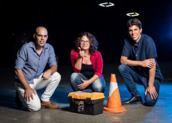 מייסדי קדמה - מימין נתנאל לינדנר (CTO) דורית אהרונוב (מדענית ראשית) אסיף סיני (מנכל) - קרדיט אייל טואג