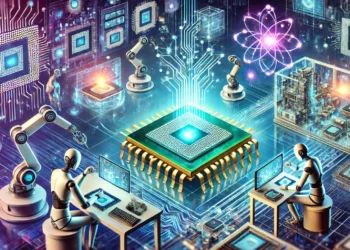 בינה מלאכותית בעולם פיתוח השבבים. התמונה הוכנה באמצעות DALEE