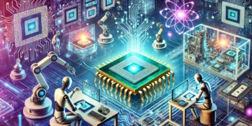 בינה מלאכותית בעולם פיתוח השבבים. התמונה הוכנה באמצעות DALEE