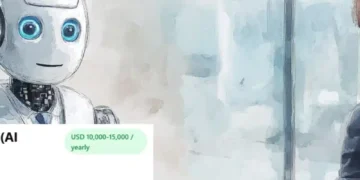 ראיון עבודה לסוכן רובוטי. איור: ד"ר רועי צזנה באמצעות מנוע בינה מלאכותית